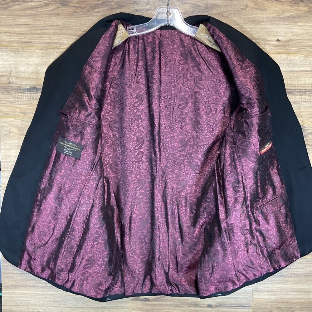 Klein Epstein & Parker Vitale Barberis Canonico Super 110s Black Blazer Sz 42 - Picture 2 of 8